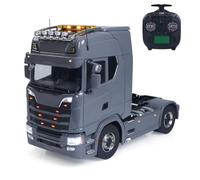 wheelfun 4 x 4 1/14 camión tractor de control de radio chasis de metal quinta rueda transmisión de 3 velocidades con caja de transferencia 4x2 RC camión modelo de grado hobby para mayores de 14 años