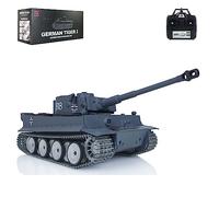 wheelfun Heng Long 1/16 7.0 Tiger I RTR RC Tank 3818 W/Barril Retráctil Metal Track Wheels Torreta Rotación 360° Ruedas tensoras de metal Infrarrojo Combat Light Sound, TH17244-AMZUS2-1
