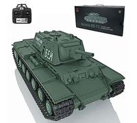 wheelfun Heng Long 2,4G a escala 1/16 Versión de plástico 7,0 Soviet KV-1 RTR tanque RC modelo 3878 con torreta giratoria de 340°, combate por infrarrojos, cañón levantado, luz y sonido, TH17461