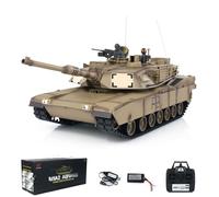 wheelfun Heng Long Tanque RC 2,4 GHz 1/16 escala 7.0 plástico Ver M1A2 Abrams RTR IR Combat Lifting Barril para 3918 Modelo Torre Giratoria 340° TH17788-AMZUS2
