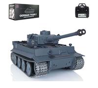 wheelfun Heng Long US en stock, RC Tank RTR 3818 1/16 7.0 versión de metal mejorada German Tiger I Metal Tracks Ruedas locas Generador de humo Combate infrarrojo Torreta giratoria 340° Tanque Airsoft