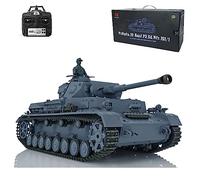 wheelfun Heng Long US en stock, tanque RC 2.4G 1/16 7.0 plástico alemán Panzer Iv F2 RTR tanque modelo 3859 Combate infrarrojo 340 Torreta giratoria Generador de fumar BB Pellets BB Shooting Airsoft