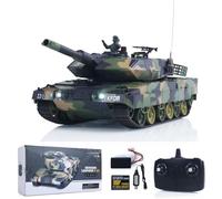 wheelfun Henglong 3809 2.4GHz 1/24 RC Tank Leopard 2 A5 Control remoto Modelo de tanque de batalla BB Disparo Efectos de disparo Infrarrojo Batalla Spray Agua Simulado Luz Sonido Hobby Grado Modelo