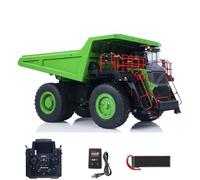 wheelfun LESU 1/16 - Camión hidráulico de metal para minería Aoue R100E RTR Vehículos de construcción PL18EV Lite Radio Control Dumper Car Hobby Grade Model para mayores de 14 años (verde)