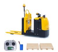 wheelfun Metal 1/14 RC Carretilla elevadora eléctrica Mo55 RTR Control remoto Bajo Nivel Orden Picking Camión Modelo Flysky Radio Batería Sonido Luz Hobby Grado Modelo para Edad 14+