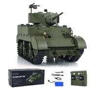 wheelfun Tanque RTR a escala 1/16 US Stuart M5A1 British VI Light Tank Luces de sonido de alta velocidad Modelo Hobby, US en stock