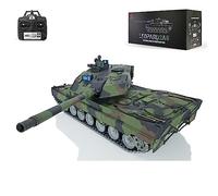 wheelfun US en stock, RC Tank 1/16 7.0 Leopard2A6, pistas de metal, torreta 360, disparo BB, combate infrarrojo, fumar, adultos, macho, tanque RC