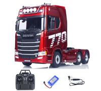 wheelfun US in Stock, 770S Plástico 1/18 RC Tractor Truck Terminado Modelo RTR 7.4V Batería Radio 19CH Efectos de sonido de luz Camión Coche Hobby Modelo para regalo de cumpleaños de Navidad (rojo)