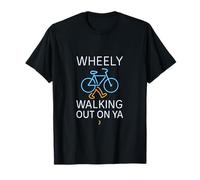 Wheely Walking out On Ya Neon Bike Ciclismo Humor Novedad Camiseta
