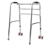 Whemyreat Andador para personas mayores, marco con 2 ruedas giratorias, plegable y portátil, altura regulable, ayuda para personas mayores y adultos, hasta 160 kg