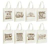 Whemyreat Regalos para amantes de los libros, bolsa de lona para mujer, regalo de lectura, club de lectura, bibliotecaria, amante de los libros, paquete a granel, lector, profesora, Minimalista