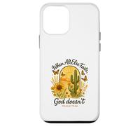 When All Else Fails God Doesn'T Psalm 73:26 Sunflower Cactus Carcasa para iPhone 12 Mini