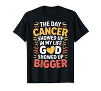 When Cancer Came God Showed Up Even Bigger - Camiseta gráfica económica, Hombre, Negro, M