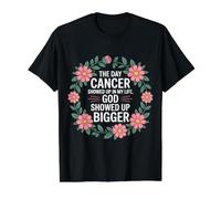 When Cancer Came God Showed Up Even Bigger - Camiseta gráfica económica, Hombre, Negro, XL