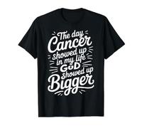 When Cancer Came God Showed Up Even Bigger - Camiseta gráfica económica, Hombre, Negro, XL