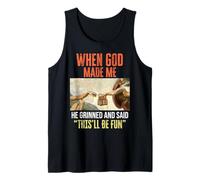 When God Made Me - Funny Creation of Adam Beer Six Pack Camiseta sin Mangas