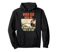 When God Made Me - Funny Creation of Adam Drummer Sudadera con Capucha