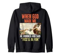 When God Made Me - Funny Creation of Adam Soccer Sudadera con Capucha