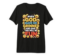 When God Made Me Grinned This Will Be Fun Christian Camiseta Premium