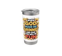 When God Made Me Grinned This Will Be Fun Christian Vaso térmico de acero inoxidable de doble pared