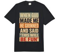 When God Made Me He Grinned Christian Humor Comfort Colors Adult Heavyweight T-Shirt