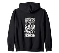 When God Made Me He Grinned Funny Christian Faith Sudadera con Capucha