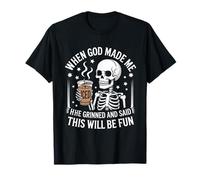 When God Made Me He Grinned Funny Fun Religious Quote Camiseta