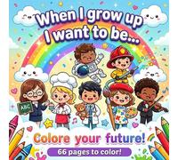 When I grow up I want to be... Color your future!: Coloring book for kids ages 3-8: Over 30 kawaii professions to discover and color | Original gift idea