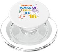 When i Wake Up I Will Be 16 Dieciséis Boy Birthday Gamer PopSockets PopGrip para MagSafe
