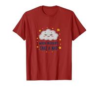 «When in Doubt Take a Nap Sleepy Cloud Cute Wall Art Camiseta, Hombre, Arándano, XXL