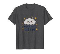 «When in Doubt Take a Nap Sleepy Cloud Cute Wall Art Camiseta, Hombre, Jaspeado Oscuro, L