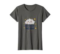 «When in Doubt Take a Nap Sleepy Cloud Cute Wall Art Camiseta, Mujer, Asfalto, 3XL