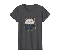 «When in Doubt Take a Nap Sleepy Cloud Cute Wall Art Camiseta, Mujer, Jaspeado Oscuro, XS