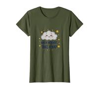 «When in Doubt Take a Nap Sleepy Cloud Cute Wall Art Camiseta, Mujer, Verde Oliva, XXL