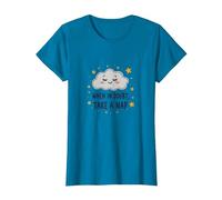 «When in Doubt Take a Nap Sleepy Cloud Cute Wall Art Camiseta, Mujer, Zafiro, L