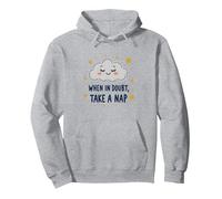 «When in Doubt Take a Nap Sleepy Cloud Cute Wall Art Sudadera con Capucha, Unisex para Adultos, Gris Jaspeado, XL