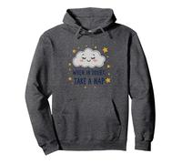 «When in Doubt Take a Nap Sleepy Cloud Cute Wall Art Sudadera con Capucha, Unisex para Adultos, Jaspeado Oscuro, L