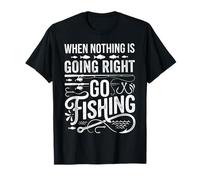 When Nothing Is Going Right Go Fishing Pescador de caña - Camiseta