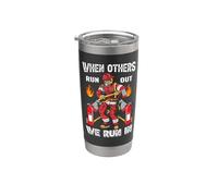 When Others Run Out We Run In Fireman Proud Firefighters Vaso térmico de acero inoxidable de doble pared