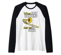When Spit Happens Just Let It Slide, Divertida Banda, Humor Nerd Camiseta Manga Raglan