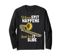 When Spit Happens Just Let It Slide, Divertida Banda, Humor Nerd Manga Larga