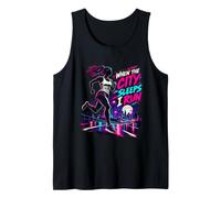 When The City Sleeps I Run Mujer Running Nocturno Camiseta sin Mangas