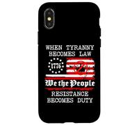When Tyranny Becomes Law Resist Flag No Kings in America USA Carcasa para iPhone X/XS
