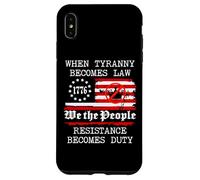 When Tyranny Becomes Law Resist Flag No Kings in America USA Carcasa para iPhone XS Max