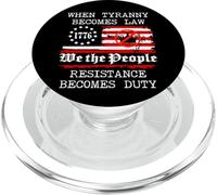When Tyranny Becomes Law Resist Flag No Kings in America USA PopSockets PopGrip para MagSafe