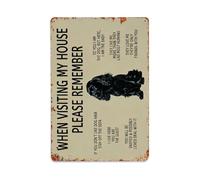 When Visiting My House Dog Is The Baby Funny Vertical Sign, placa de aluminio retro, decoración de pared vintage para casa, bar, garaje y granja, 30 x 20 cm