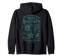 When You Pass Through Deep Waters Verso Art Sudadera con Capucha