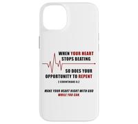 When Your Heart Stops Beating - Christian Faith EKG Gospel Carcasa para iPhone 14 Plus