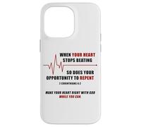 When Your Heart Stops Beating - Christian Faith EKG Gospel Carcasa para iPhone 14 Pro Max