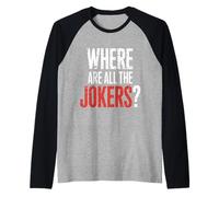 Where Are All The Jokers Juego de Jugadores de Mahjong ||- Camiseta Manga Raglan
